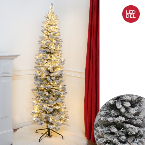 Light Up Flocked Slim Tree 600 Tips 600 Lights