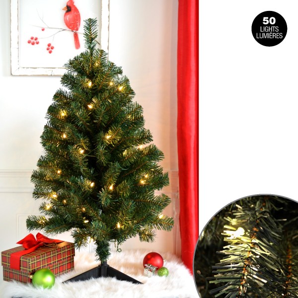 3' Prelit Noble Tree 152tips Clear Lights