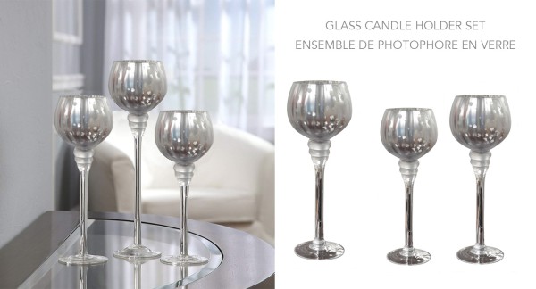 Lauren Taylor- Ensemble de 3 chandeliers en verre