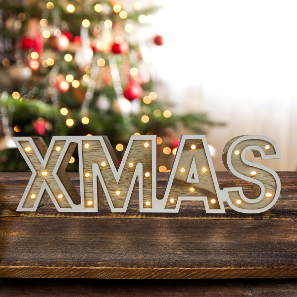 Led Xmas aspect bois 38x11