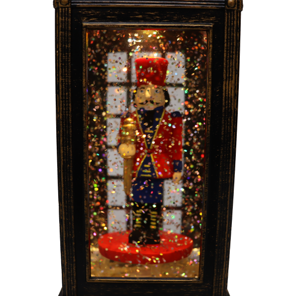 Cabine téléphonique de Noël avec casse-noisette - 9 x 9 x 22 - couleur vintage