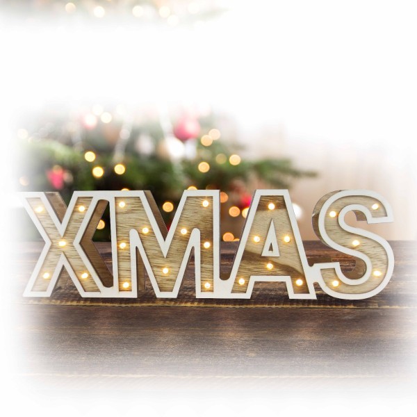 Led Xmas aspect bois 38x11