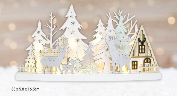 Scène de Noël en bois