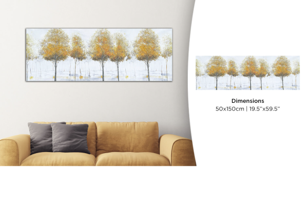 Printed Canvas 50 x 150 cm | Abstract Yellow Trees