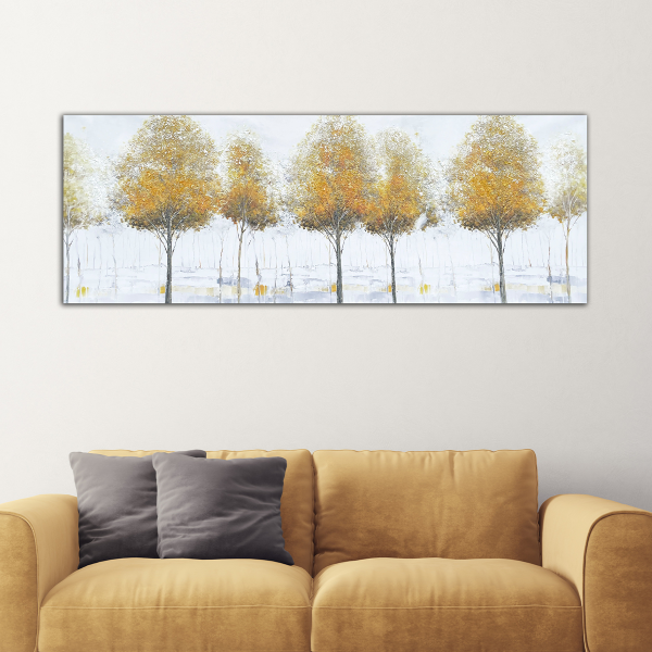 Printed Canvas 50 x 150 cm | Abstract Yellow Trees