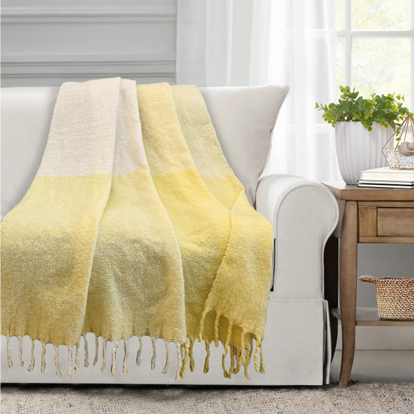 JOHAN- Stripe Faux Mohair Woven Throw