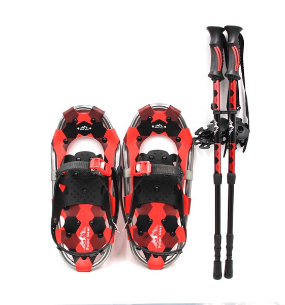 Youth Snowshoes Set 7x16in Red Plaid