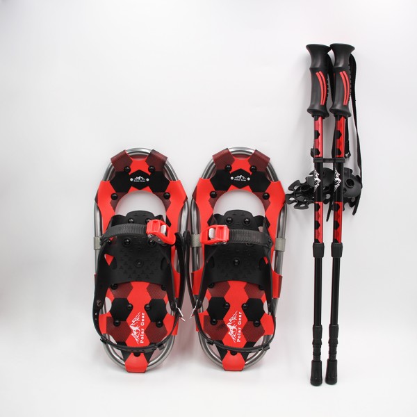 Youth Snowshoes Set 7x16in Red Plaid