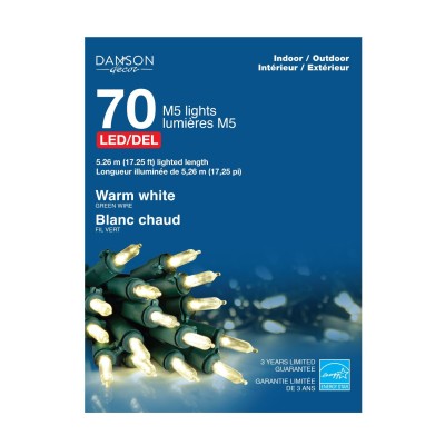 Jeu de 70 lumières à DEL lisse extérieures M5