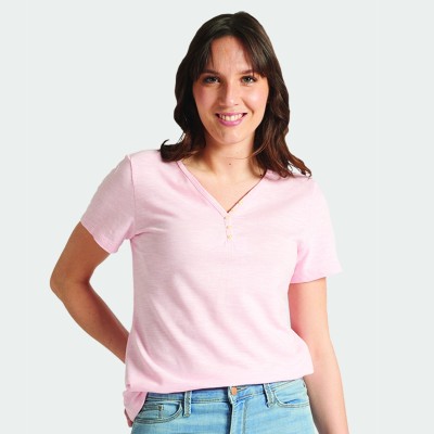 Pink Henley T-Shirt