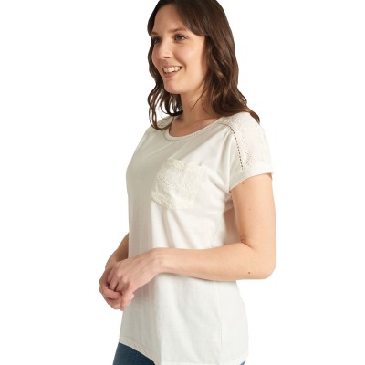 Embroidered Ivory T-Shirt