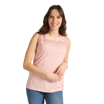 Débardeur brodé blush