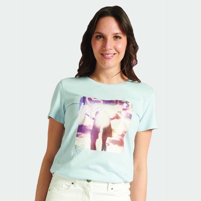 Light Blue Graphic T-Shirt - Life