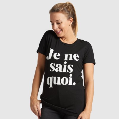 Black Graphic Letter T-Shirt - Je ne sais quoi.