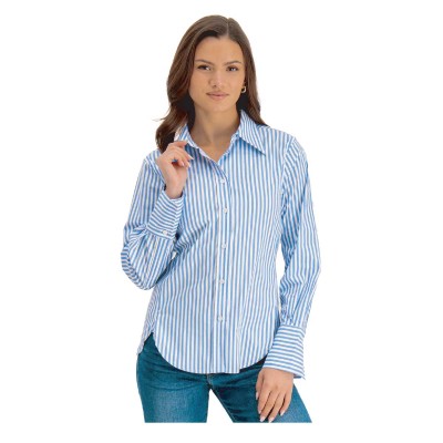 Chemisier à boutons rayés pour dames  Avec bouton