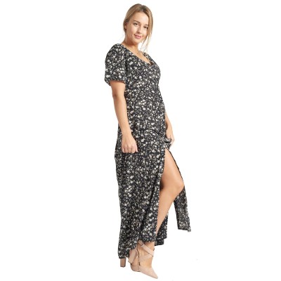 Black Floral Maxi Dress