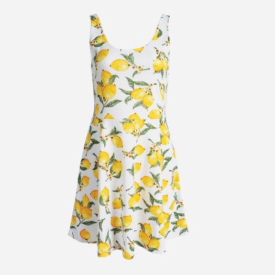 Round Neck Sleeveless Printed Sundress