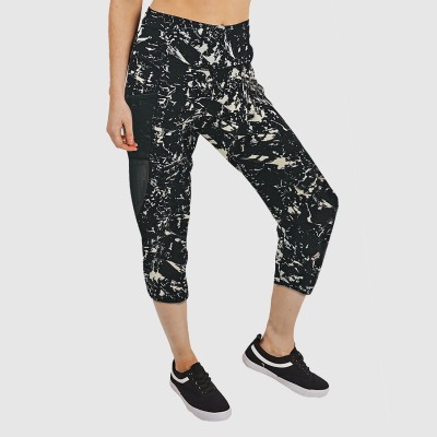 Marble Capri With Mesh Cell Phone Pockets
