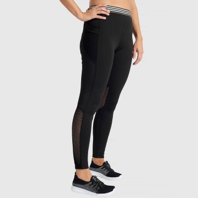 ​Leggings sport noir avec bande rayée