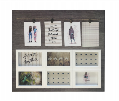 Tableau en bois à pinces pour photos 