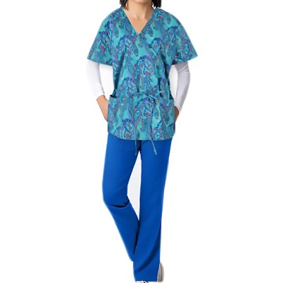 2-Piece Printed Blue Scrubs