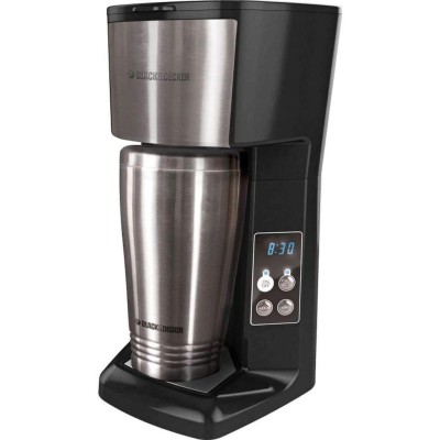 Black & Decker - Cafetière programmable à portion unique avec tasse de voyage
