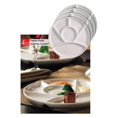 Trudeau - 4 Piece Round Fondue Plates