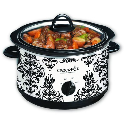 Crock-Pot® - Mijoteuse manuelle ronde 4.3L (4.5Qt.) | Motif fioriture noir