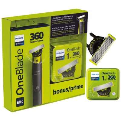 Tondeuse Philips One Blade 360 avec 3 lames 360 en bonus
