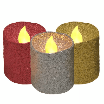 6 lumières de Noël à paillettes 