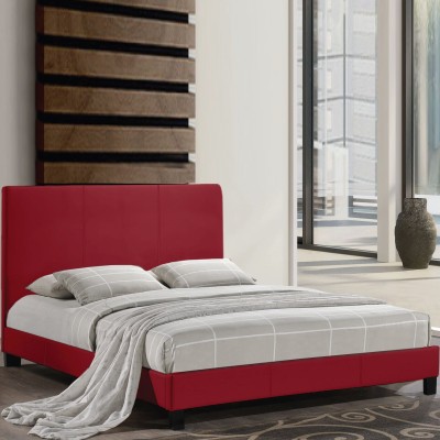Base de lit rembourrée à plateforme - Rouge - Grand