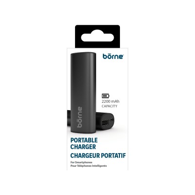 2200 MAH EMERGENCY POWER BANK ALUMINUM METALIC FINISH