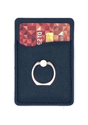 3 IN 1 CARD HOLDER & PHONE RING STAND FOR SMARTPHONES BLACK
