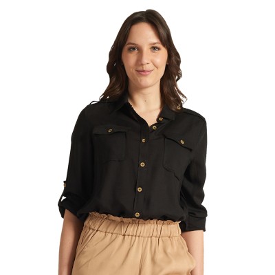 Black Utility Blouse