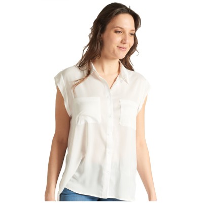 White Sleeveless Blouse