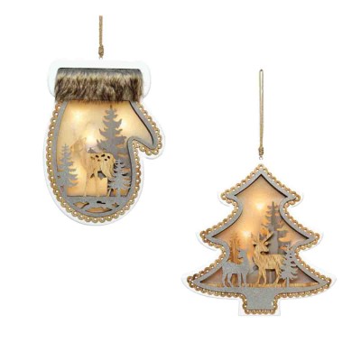 Décoration lumineuse en bois de 13"