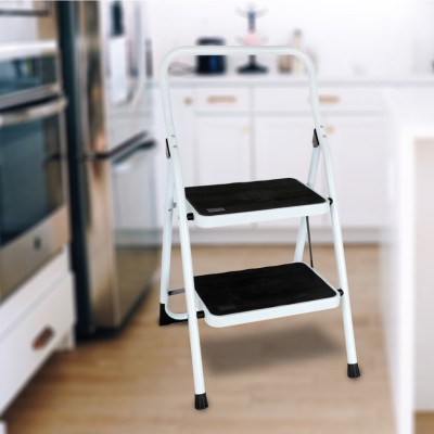 Steel Ladder 2 Steps 47x49x86cm White & Black