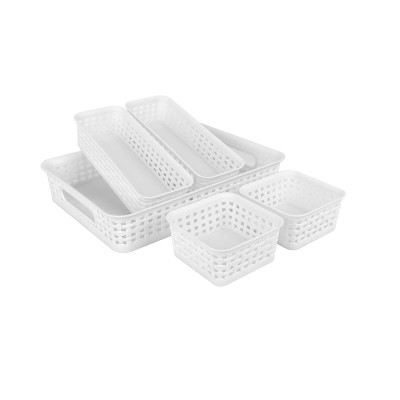 Basket Set White 5 Pcs