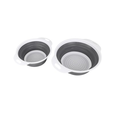 Collapse Basket Round White/grey 2pc