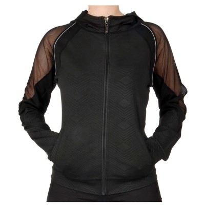 Black Mesh Hooded Jacket