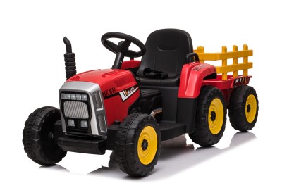 Camion agricole électrique pour enfant, 12V 4.5AH*1 + 2 moteurs, rouge, télécommandé 2.4G.