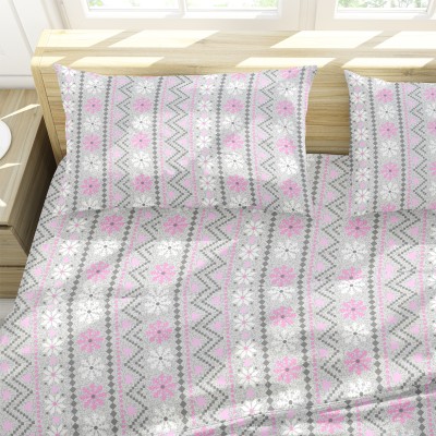 Sheet Set Grey Pretty Pink Heart Microfiber