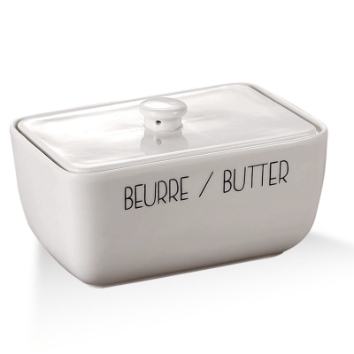 Beurrier en porcelaine imprimée