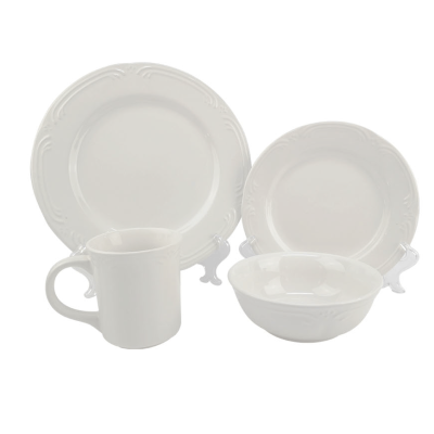 Service de table Palerme 16pc blanc gaufré