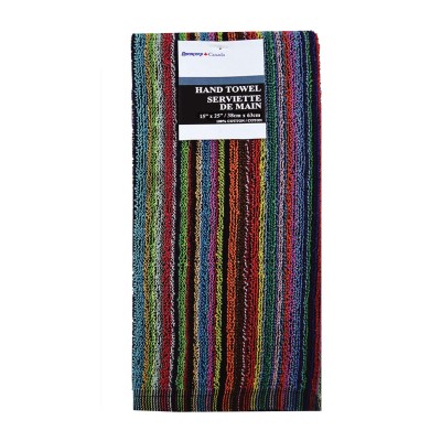 Serviette à mains 100 % coton à rayures