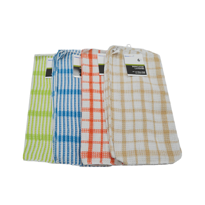 Dishcloth 6pk Check  Waffle Weave