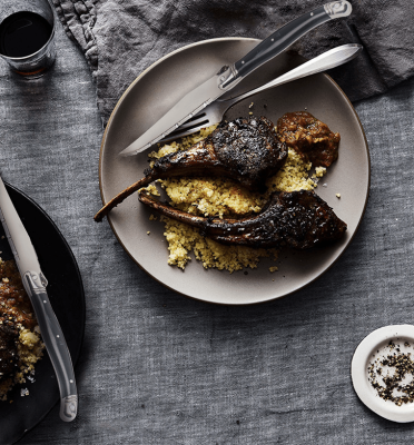Couteaux à steak Laguiole | Manche marbré noir | Ensemble de 6