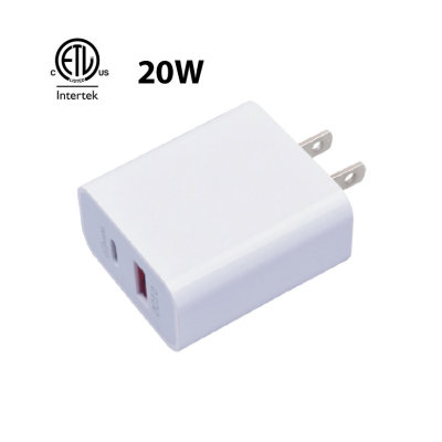 Adaptateur de chargeur mural rapide avec USB et USB-C