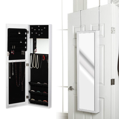 Overdoor White Jewelry Mirror Cabinet