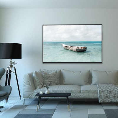 Boats On Water Canvas With frame